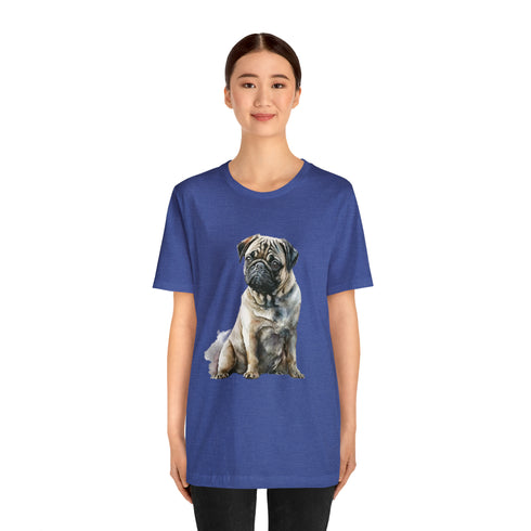 Loving Pug in Watercolor - Short Sleeve Tee